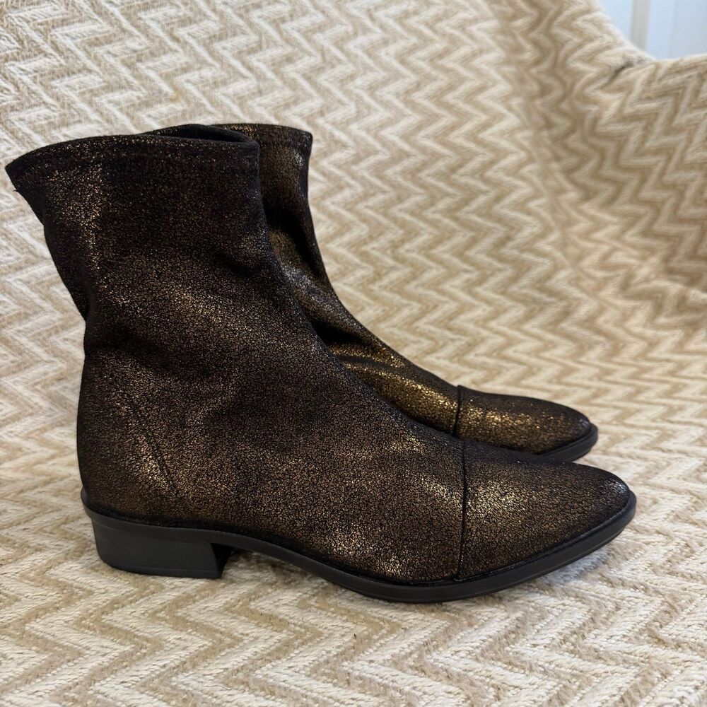 Ron White Rapisardi Gable Black Sparkle Pointed Toe Stretch Ankle Boots